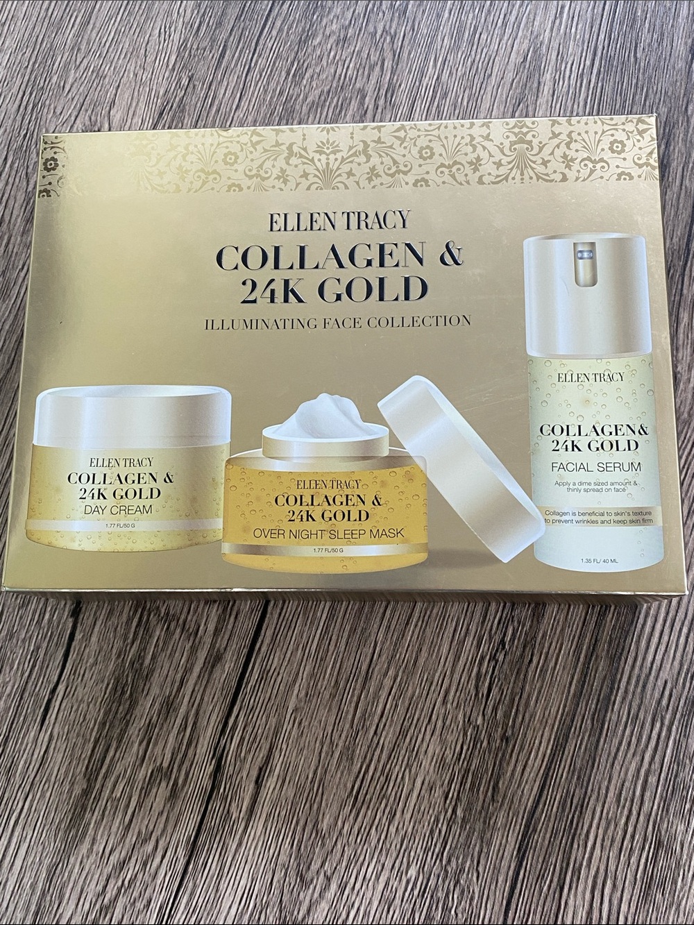 Ellen Tracy Collagen & 24K Gold Illuminating Skincare Face Collection Set of 3